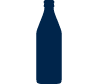 A blue cylindrical bottle stands vertically against a white background.