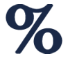 An illustrated percentage sign used to indicate alcohol content.